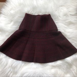 Black and red strip a line winter skirt